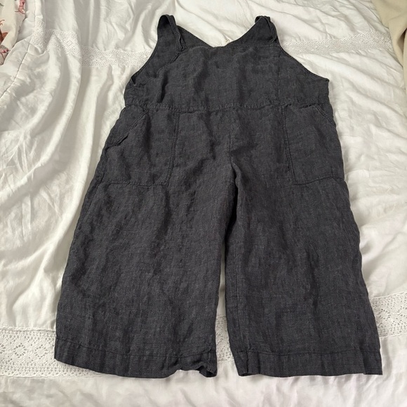 Eileen Fisher 3X 100% Organic Linen Overalls Jumpsuit Cropped Wide Leg Women's - Picture 2 of 11